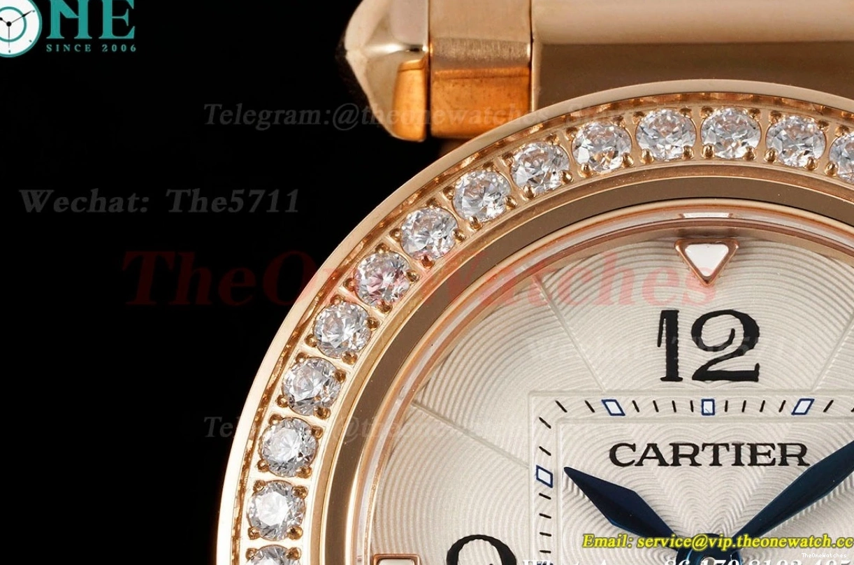 Ladies RG Dial Dia White 30mm AF RG Quartz De Pasha Cartier 0116